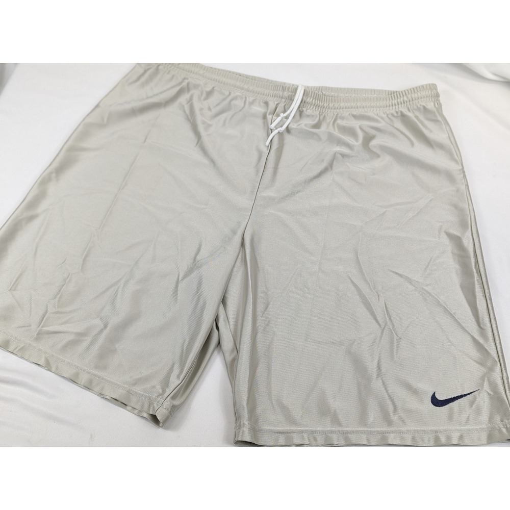 Vintage Nike Jersey Basketball Shorts White Drawstring Check Workout Gym Running - Picture 1 of 6